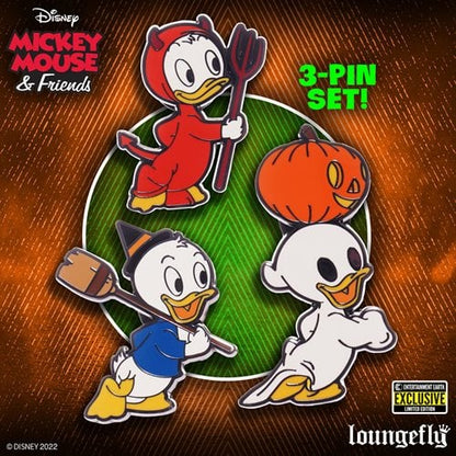Disney x Loungefly Halloween Huey, Louie, and Dewey Enamel Pin 3-Pack