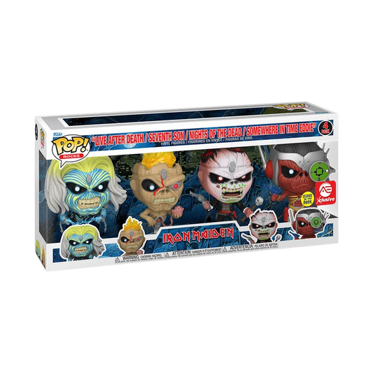 Iron Maiden - Eddie 4PK Glow in the Dark Box Set (AE Exclusive) Funko Pop Vinyl Figures