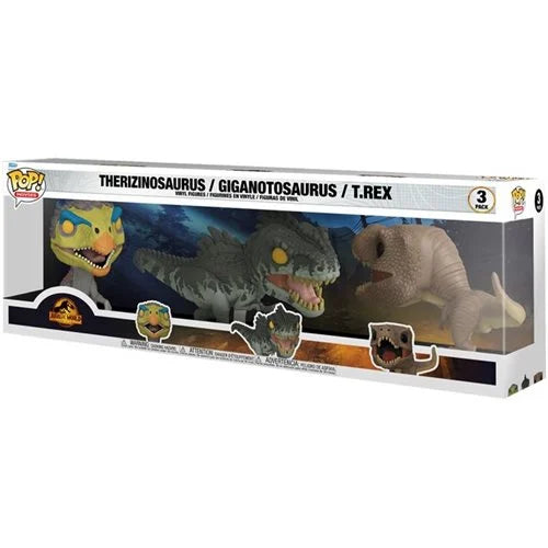 Jurassic World Dominion Therizinosaurus Giganotosaurus & T-Rex Funko Pop! Vinyl Figure 3-Pack